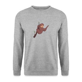 Paresseux procrastinant | Paresseux endormi - Sweat-shirt Unisexe - gris chiné - Devant - Alina (178cm) & Michal (187cm)
