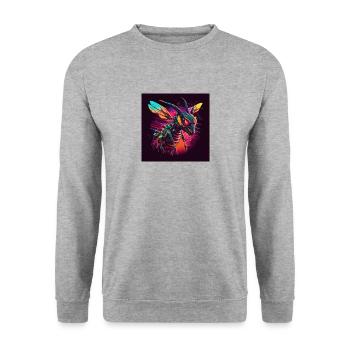 Wasp with neon colors, synthwave / 80s - Unisex Sweatshirt - salt & pepper - Front - Alina (178cm) & Michal (187cm)