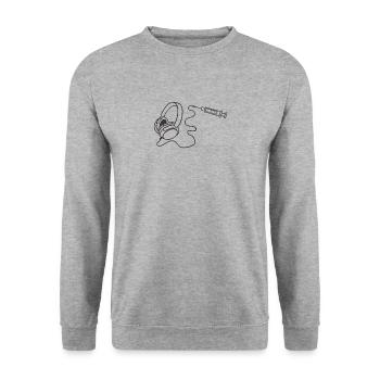 Battre dans l’oreille - Sweat-shirt Unisexe - gris chiné - Devant - Alina (178cm) & Michal (187cm)