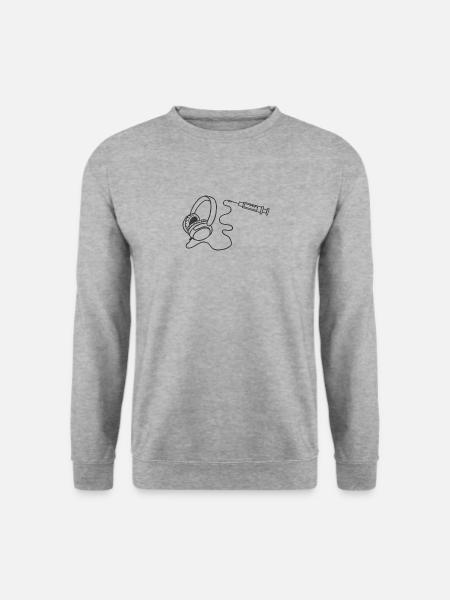 Beat im Ohr - Unisex Pullover - Weißgrau meliert