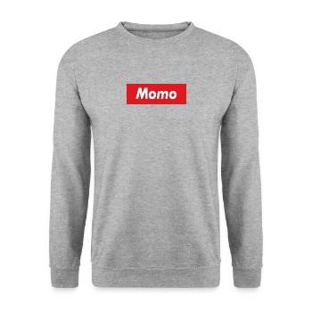 Momo red stripe - Unisex Sweatshirt - salt & pepper - Front - Alina (178cm) & Michal (187cm)