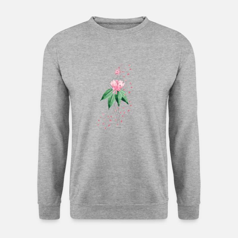 Blumenfrau4 - Unisex Pullover - Weißgrau meliert