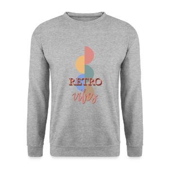 Retro Vibes - Unisex Pullover - Weißgrau meliert - Vorne - Alina (178cm) & Michal (187cm)