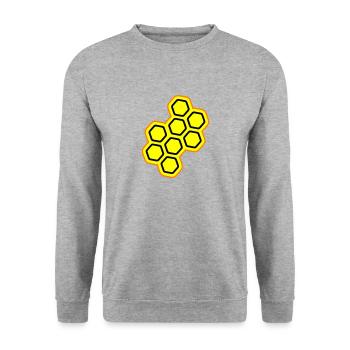Beekeeper symbol - Unisex Sweatshirt - salt & pepper - Front - Alina (178cm) & Michal (187cm)