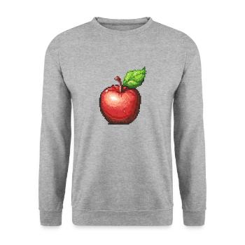 Icône Apple Pixel - Sweat-shirt Unisexe - gris chiné - Devant - Alina (178cm) & Michal (187cm)