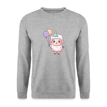 Sheep Birthday Baby - Unisex Sweatshirt - salt & pepper - Front - Alina (178cm) & Michal (187cm)