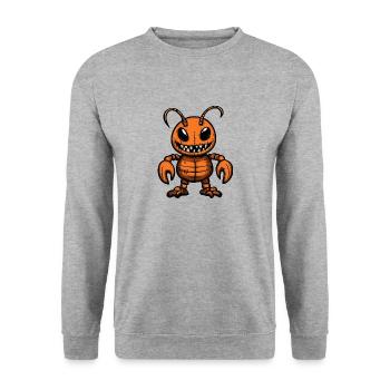 Hummer Krebs Halloween Comic Lustig - Unisex Pullover - Weißgrau meliert - Vorne - Alina (178cm) & Michal (187cm)