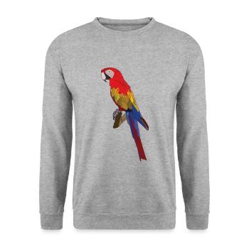 Der Papagei - Unisex Pullover - Weißgrau meliert - Vorne - Alina (178cm) & Michal (187cm)