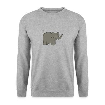 Éléphant - Sweat-shirt Unisexe - gris chiné - Devant - Alina (178cm) & Michal (187cm)