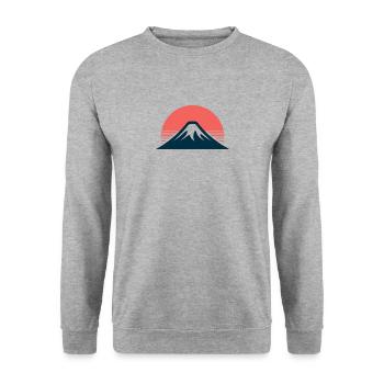Mount Fuji - Unisex Sweatshirt - salt & pepper - Front - Alina (178cm) & Michal (187cm)