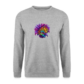 Flamant rose Mardi Gras Masque - Sweat-shirt Unisexe - gris chiné - Devant - Alina (178cm) & Michal (187cm)