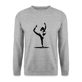 Yoga Lehrerin - Hobby / Sport Sticker - Unisex Pullover - Weißgrau meliert - Vorne - Alina (178cm) & Michal (187cm)