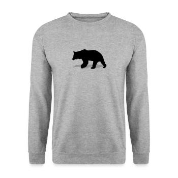 bear - brown bear - hunting - hunter - Unisex Sweatshirt - salt & pepper - Front - Alina (178cm) & Michal (187cm)