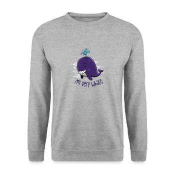 I'm very whale - Unisex Sweatshirt - salt & pepper - Front - Alina (178cm) & Michal (187cm)