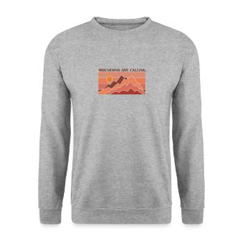 Mountains, Climbers, Nature, Adventure - Unisex Sweatshirt - salt & pepper - Front - Alina (178cm) & Michal (187cm)