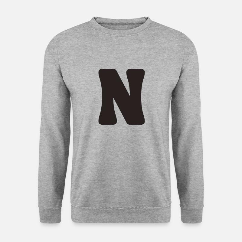 N - Unisex Pullover - Weißgrau meliert