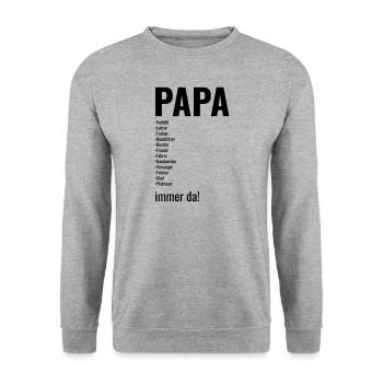 Papa, Vater, Dad, Daddy, Väter, Vatertag besterdad - Unisex Pullover - Weißgrau meliert - Vorne - Alina (178cm) & Michal (187cm)