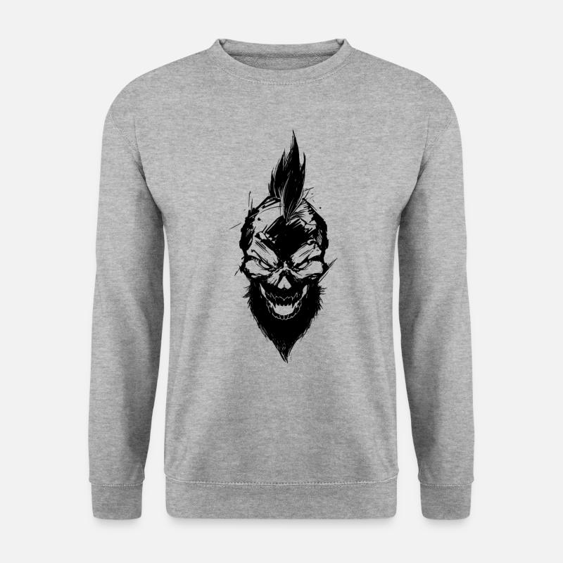 bad skull with mohawk - Unisex Sweatshirt - salt & pepper