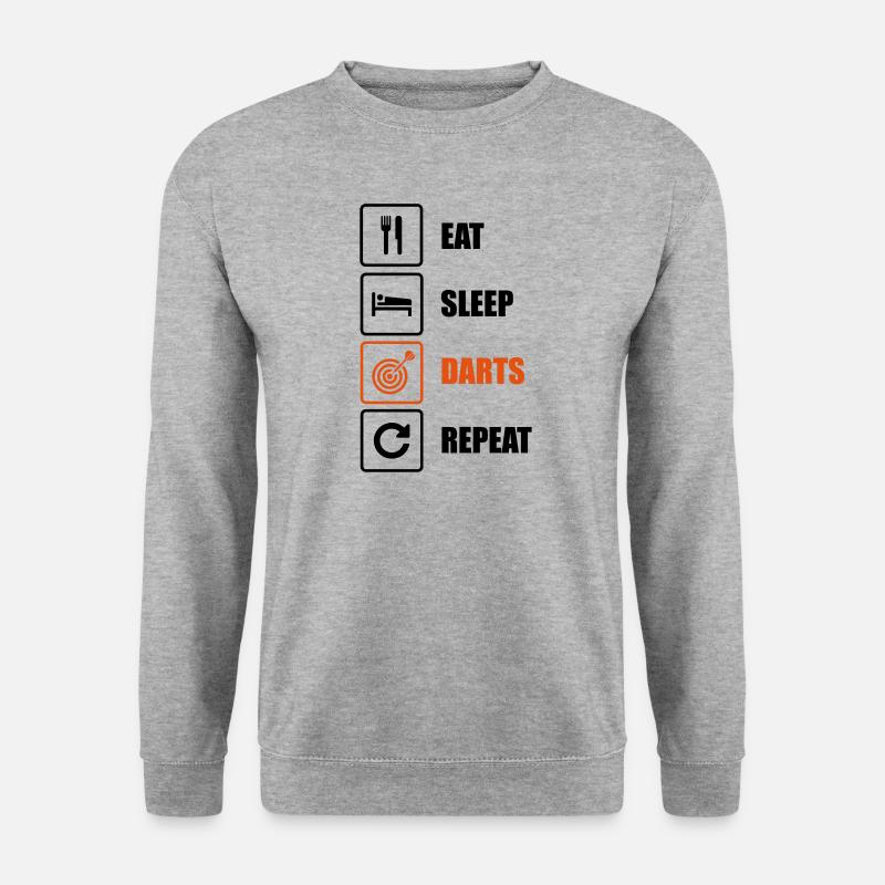 Eat. Sleep. Darts. Repeat - Unisex Pullover - Weißgrau meliert