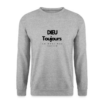 Dieu dans mon navire - Sweat-shirt Unisexe - gris chiné - Devant - Alina (178cm) & Michal (187cm)