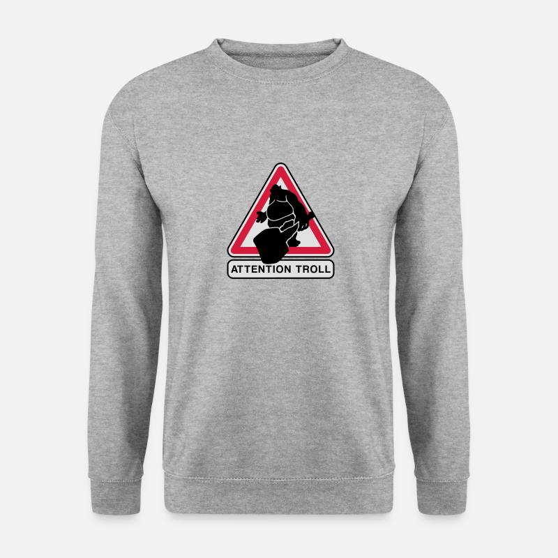 Troll - Unisex Pullover - Weißgrau meliert