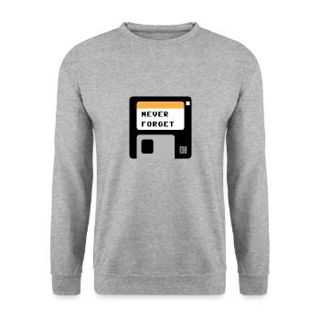 Black floppy disk - Unisex Sweatshirt - salt & pepper - Front - Alina (178cm) & Michal (187cm)