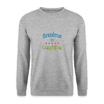 Branleur de compétition - Sweat-shirt Unisexe - gris chiné - Devant - Alina (178cm) & Michal (187cm)