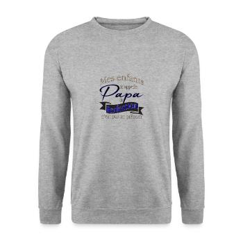 Mes enfants m'appelle Papa - Sweat-shirt Unisexe - gris chiné - Devant - Alina (178cm) & Michal (187cm)