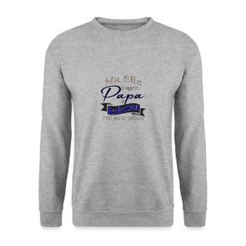 Ma fille m' appelle Papa - Sweat-shirt Unisexe - gris chiné - Devant - Alina (178cm) & Michal (187cm)