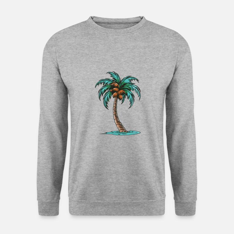 Palme Symbol - Unisex Pullover - Weißgrau meliert