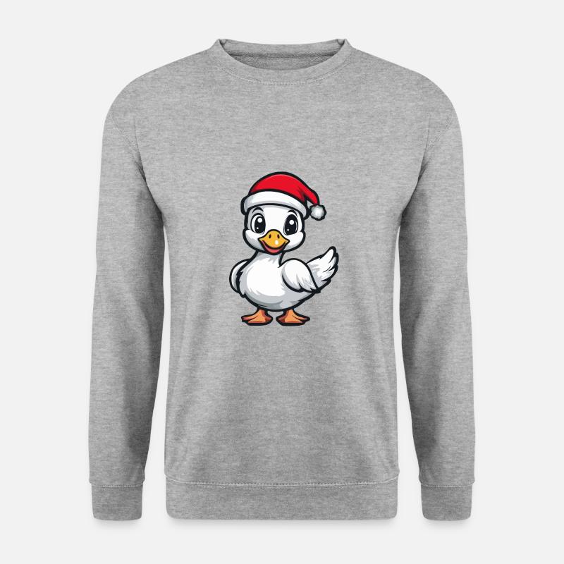 Gans Weihnachten Christmas - Unisex Pullover - Weißgrau meliert