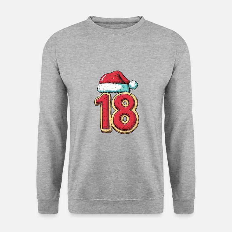 18 Zahl Weihnachten - Unisex Pullover - Weißgrau meliert