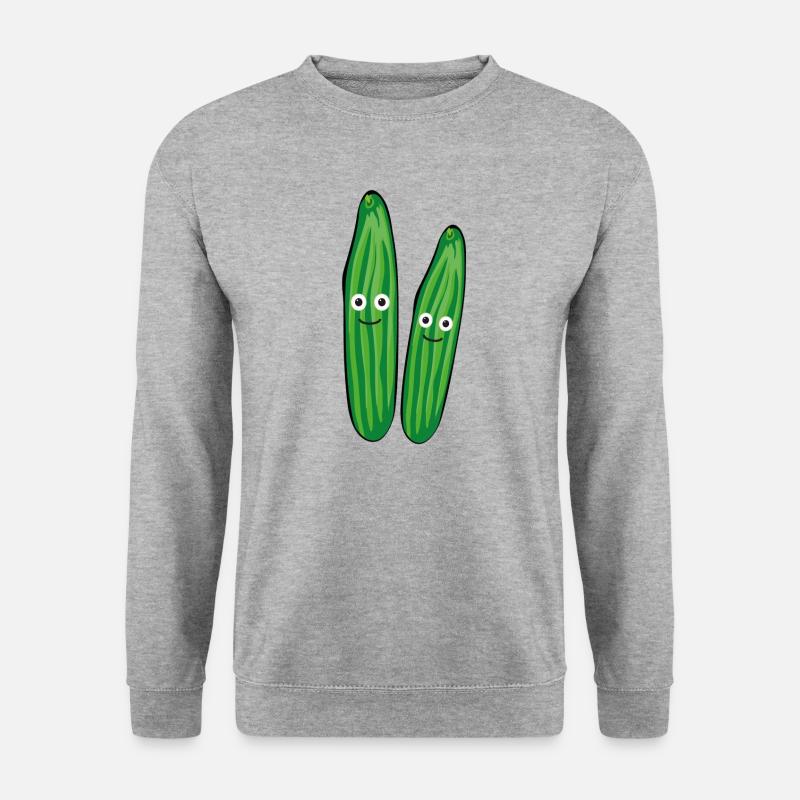 gurken,paar,gurken,gurke,salatgurke,pärchen - Unisex Pullover - Weißgrau meliert