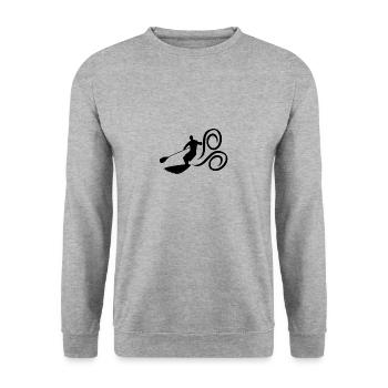 Paddle surf - Sweat-shirt Unisexe - gris chiné - Devant - Alina (178cm) & Michal (187cm)