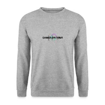 GAMER ON TOUR - Unisex Pullover - Weißgrau meliert - Vorne - Alina (178cm) & Michal (187cm)