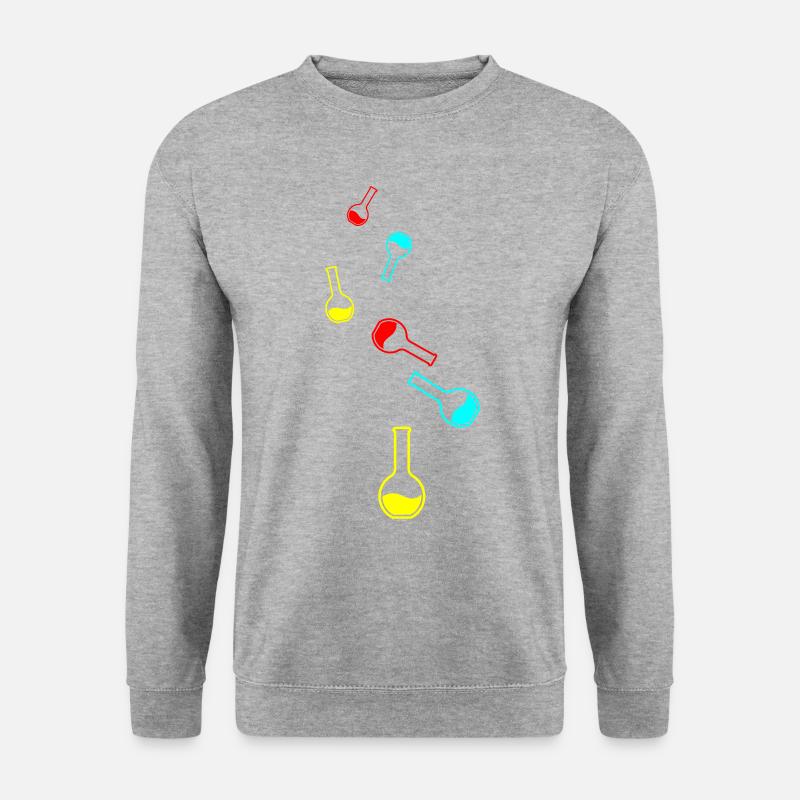 Reagenzglas chemiker - Unisex Pullover - Weißgrau meliert
