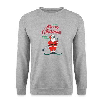 Thème noël père noël père noël - Sweat-shirt Unisexe - gris chiné - Devant - Alina (178cm) & Michal (187cm)