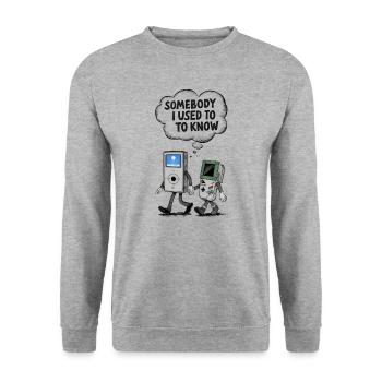 Somebody I Used To Know Old Tech - Unisex Sweatshirt - salt & pepper - Front - Alina (178cm) & Michal (187cm)