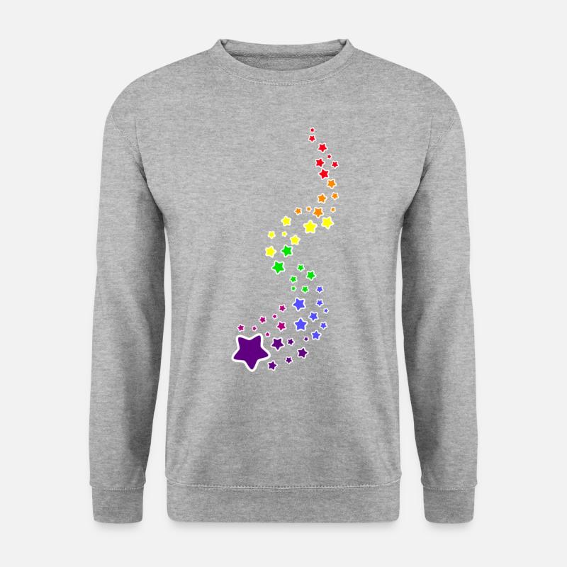 Regenbogen Sterne Bunt LGBT LGBTQ - Unisex Pullover - Weißgrau meliert