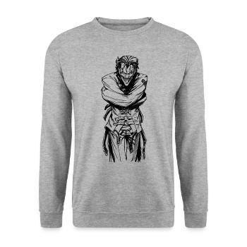 Batman Joker Gefesselt schwarz - Unisex Pullover - Weißgrau meliert - Vorne - Alina (178cm) & Michal (187cm)