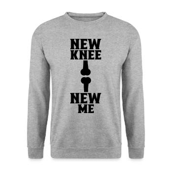 New Knee New I Surgery Recovery - Unisex Sweatshirt - salt & pepper - Front - Alina (178cm) & Michal (187cm)