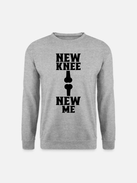 Neues Knie Neues Ich OP Operation Genesung - Unisex Pullover - Weißgrau meliert