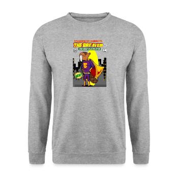 The Breaver Funny Beaver Animal Superhero Comics - Unisex Sweatshirt - salt & pepper - Front - Alina (178cm) & Michal (187cm)