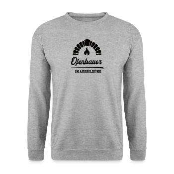 Ofenbauer in Ausbildung Ofenbauausbildung Lehrling - Unisex Pullover - Weißgrau meliert - Vorne - Alina (178cm) & Michal (187cm)