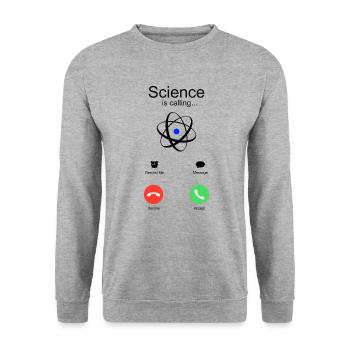 Science calls gift for physics chemistry fans - Unisex Sweatshirt - salt & pepper - Front - Alina (178cm) & Michal (187cm)