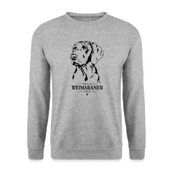 Weimaraner Dad Dogs Dog Hunting Dogs Wilsigns - Unisex Sweatshirt - salt & pepper - Front - Alina (178cm) & Michal (187cm)