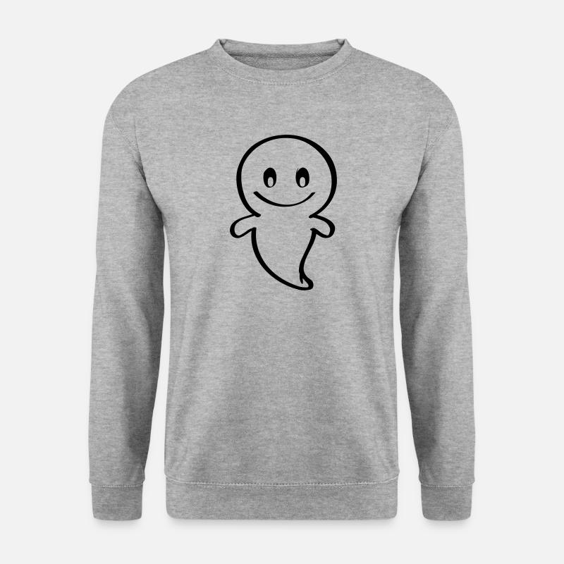 Freundlicher Geist Halloween Spuken - Unisex Pullover - Weißgrau meliert