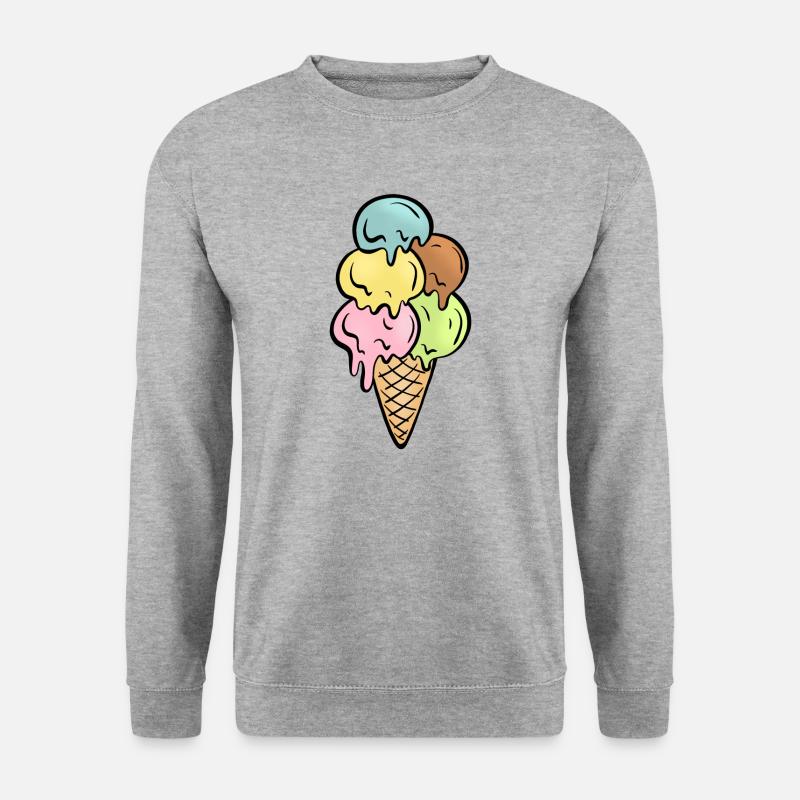 Eiswaffel - Unisex Pullover - Weißgrau meliert