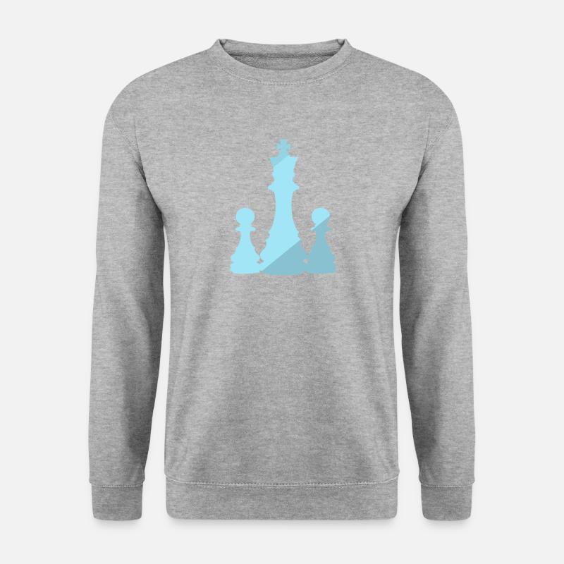 Schachmatt Schach Bischof - Unisex Pullover - Weißgrau meliert