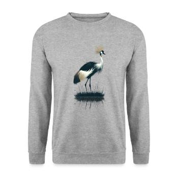 Grue couronnée - Sweat-shirt Unisexe - gris chiné - Devant - Alina (178cm) & Michal (187cm)